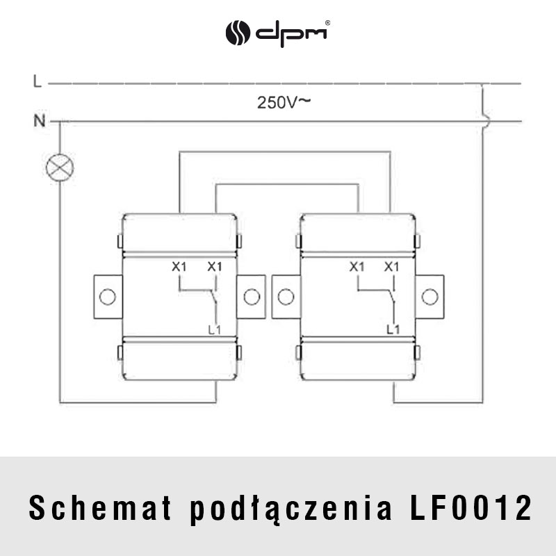 Włącznik pojedynczy schodowy z ramką biały LOFT - obrazek 4